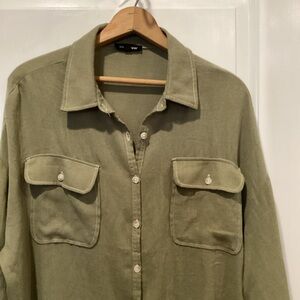 Blu Pepper Sage Green Casual Button Down Shirt